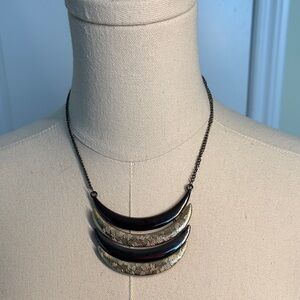 Black and Gold Statement Necklace